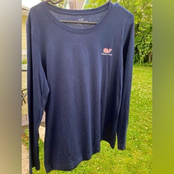 Vineyard Vines Tops - Vineyard Vines Whale Logo Women’s Long-Sleeve Performance Shirt Size L Navy Blue